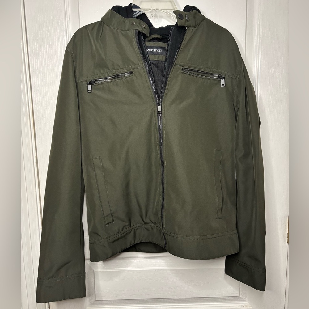 Black Rivet Green and Black Jacket